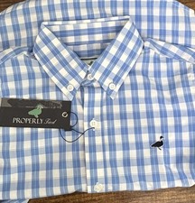 PROPERLY TIED 2T Little Boys Dress shirt Blue White Check NEW 52