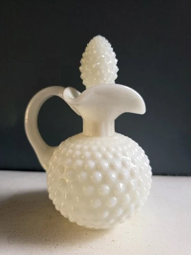 Vintage  Avon Hobnail Milk Glass  Decanter