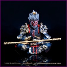 Vibrant Monkey King Figurine - 1 Set Hand-Painted Plastic Car Dashboard Ornament