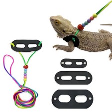 Lizard Harness Leash Colorful Wood Beads Adjustable Safety Prevents Loss Reptile