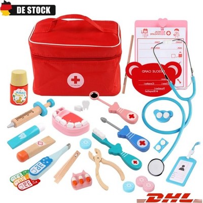 Arztkoffer Kinder Holz Spielset, Doktorkoffer Kinder Mit Echtem