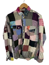 Paul Smith jeans patchwork long-sleeved shirt, size M, cotton, multicolor
