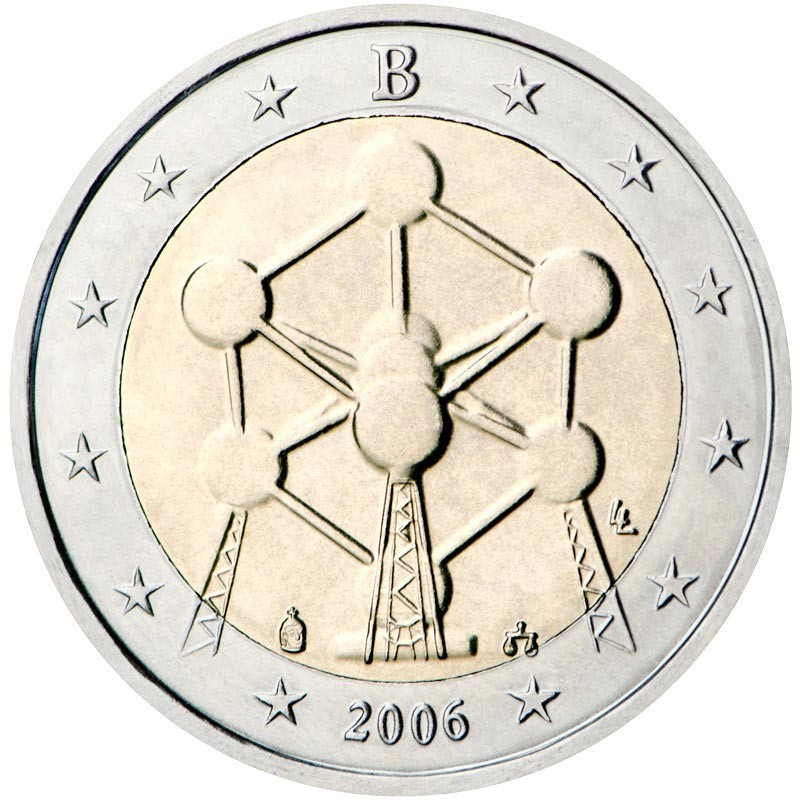 Belgique, 2006, pièce de 2 euros, UNC, sous capsule, rénovation de l'Atomium !