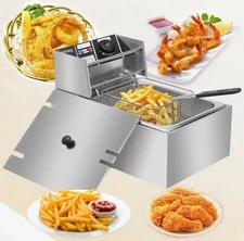 ZOKOP 6L 2500W Electric Deep Fryer Commercial Restaurant Basket Single Tank