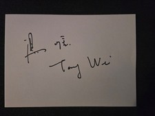 TANG WEI signed autograph 3x4 blank In Person CHINESE ACTRESS