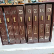 Mid Century Photo Album Set for 3x5 Photos (Embossed Spines with Gold Handles)