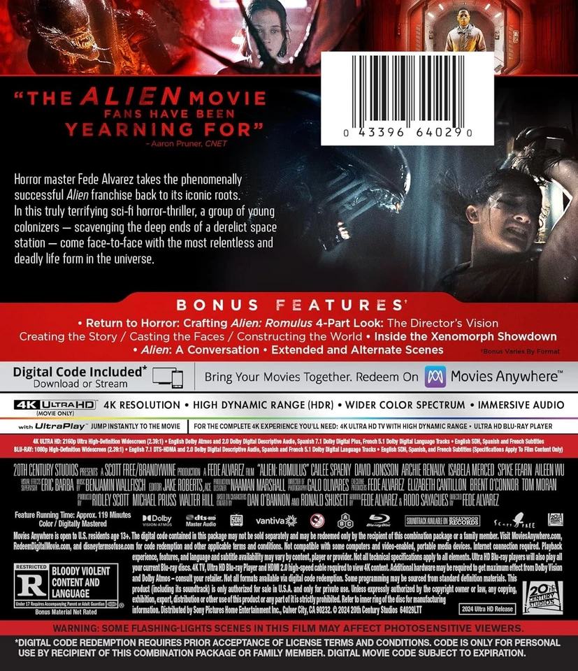 Alien: Romulus (4K / Blu-ray + Digital) New - Image 2 of 4