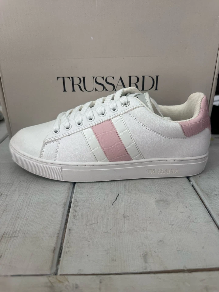 Zapatillas Mujer Trussardi Blanco/Rosa Talla EU36 Suela Interna 24Cm/Externo 25Cm Foto 2 de 4