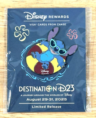 New Disney STITCH Destination D23 Visa Rewards Limited Release 2025 Pin