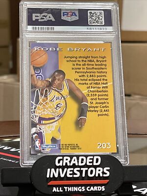 Kobe Bryant 1996-97 Skybox Premium Card #203 RC PSA 8 Los Angeles 