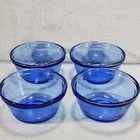 Set of 4 Vintage Anchor Hocking 1034 Cobalt Blue 6oz Custard Cups Ramekins Bowls