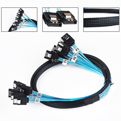 6Gbps Internal 6 SATA 7pin to 6 SATA 7pin Target SSD Hard Disk Data Raid Cable