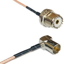RG316 UHF Female BULKHEAD to DVB Pal Female Angle RF Cable Rapid-SHIP LOT