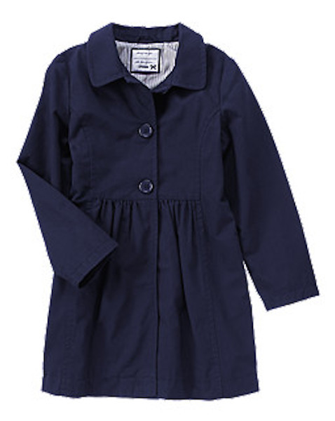 NWT Gymboree Uniform Shop Coat Girls 4 5/6 Navy Blue Trench Jacket | eBay