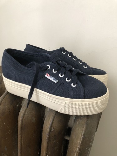 superga navy platform sneakers
