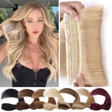 Clip In Hair Extensions 100% Real One Piece Remy Human Hair 3/4Full Head Caramel
