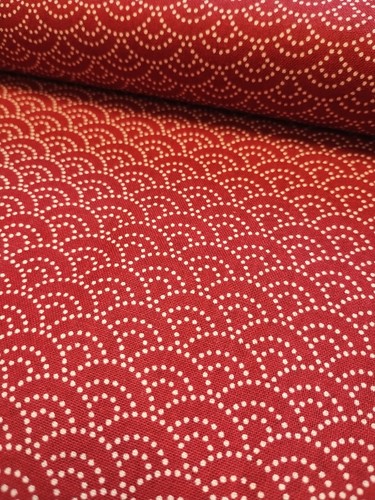 Traditional Japanese Kimono Slub Cotton Fabric with Wave Pattern Sevenberry - Picture 32 of 58
