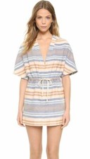 Anthropologie Solid & Striped Chambray Cotton Pink Mini Dress Tunic SZ XS NWT