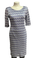 Connected Apparel Dress Women's Size 8 Zig Zag Print Maxi Short Sleeve