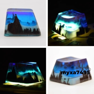 Artisan Key Cap Keycap Resin Wood Backlit For Cherry Keyboards Handmade Gifts
