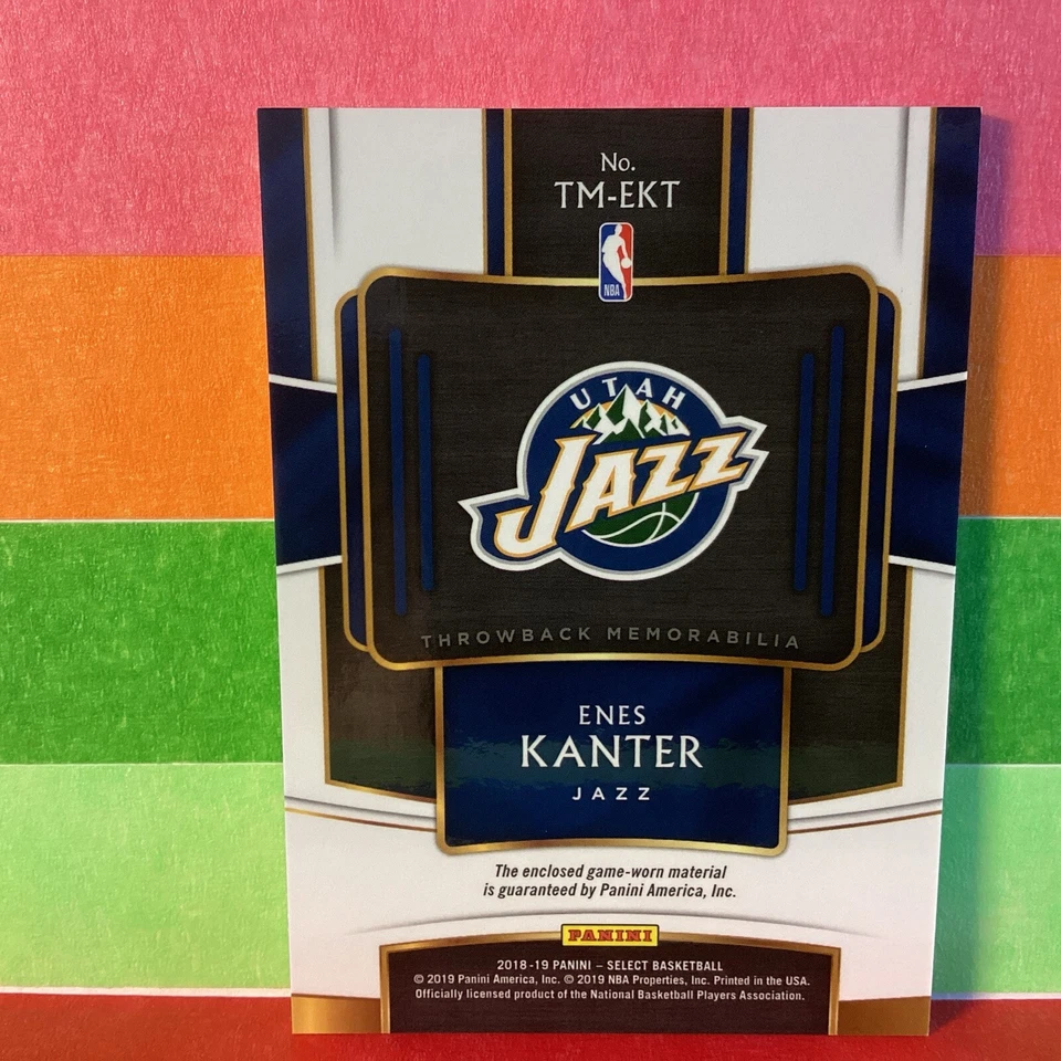 2017-18 Panini Select Enes Kanter #TM-EKT Patch Throwback Memorabilia Jazz - Image 2 of 4