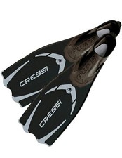 Open Box Cressi Pluma Full Foot Fins-Black / Silver / 43-44