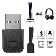 Bluetooth USB Dongle Headset HIFI Audio Receiver Adapter For PS5 PS4 Switch PC