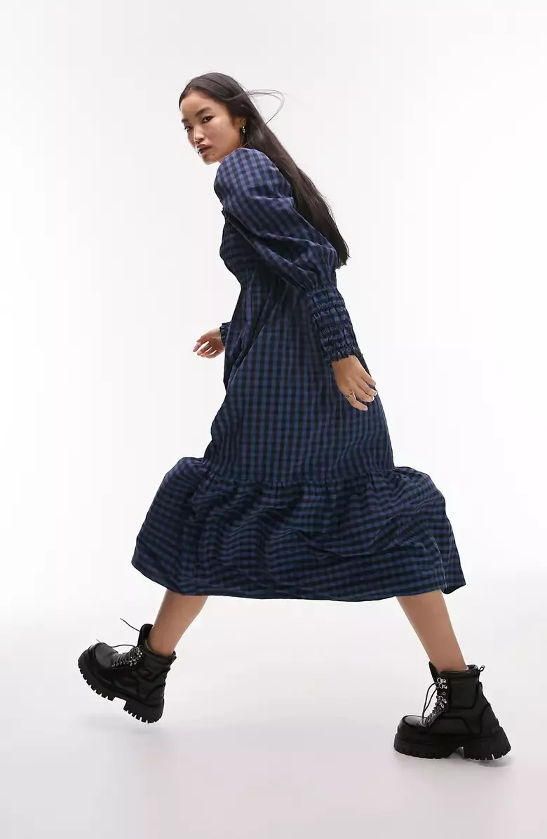 Topshop gingham hotsell midi dress