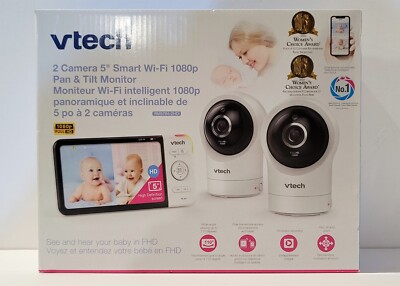 Vtech RM5764-2HD 1080P Dual Wide View Camera Baby Monitor Temp Sensor 2Way Audio