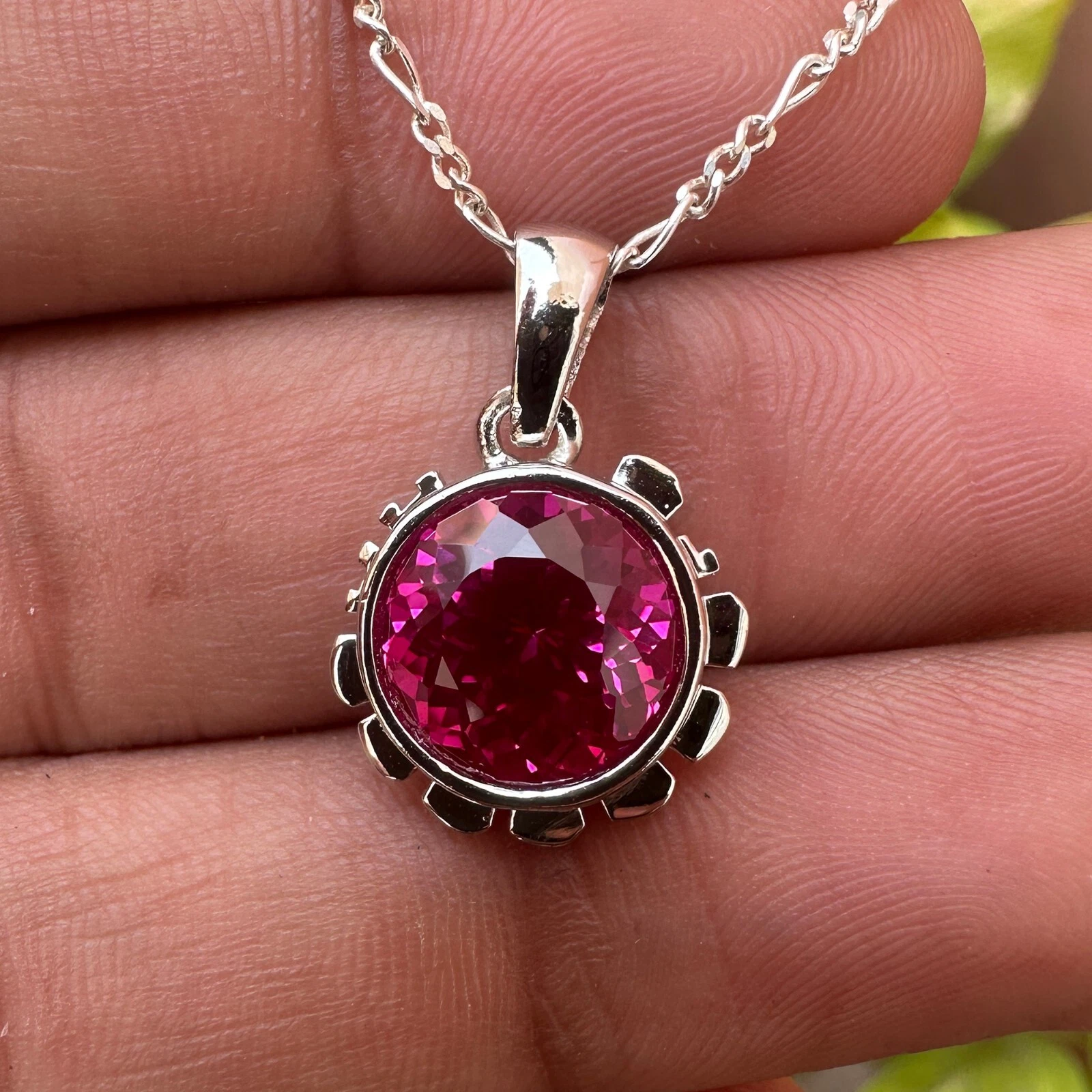 VETEMENTS Ciondolo pietra preziosa sfusa zaffiro rosa naturale certificato 17 ct in argento 925 MG034