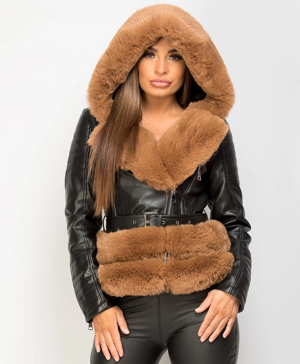 Pvc coat sales with fur hood