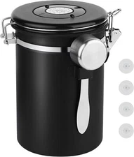 Coffee Canister Storage Container - 22OZ Stainless Steel Airtight Bean Grounds