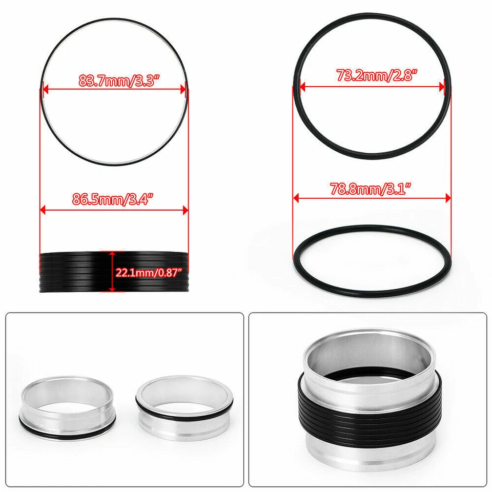 For 3Inch 76mm 3" Aluminum HD Intake V-band Clamp Intercooler Pipe Quick Release — 第 2/4 张图片