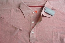 Isaia Napoli Maglia Jersey Red Woven Short Sleeve Cotton Polo Shirt S NEW