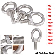 Heavy Duty Eye Bolts M3 to M24 Lifting Ring Screws 304 A2 Stainless Steel DIN580