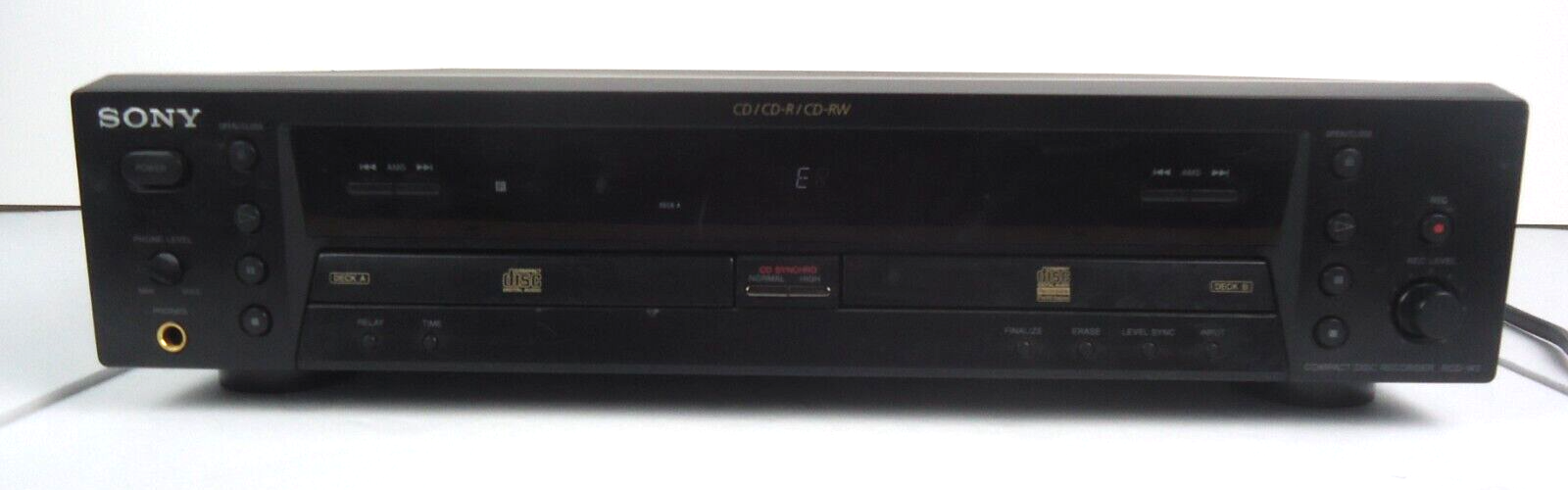 Sony RCDW3 CD CDR CDRW Compact Disc Recorder FOR PARTS OR REPAIR