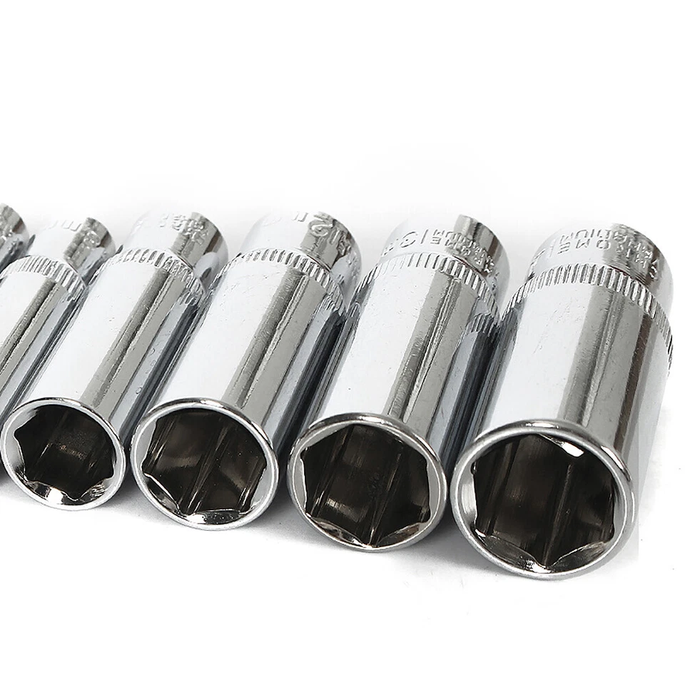 Socket 3/8" Drive Shallow & Deep Metric 6mm-24mm 6 Point Polished Sockets Cr-v - Image 3 of 4