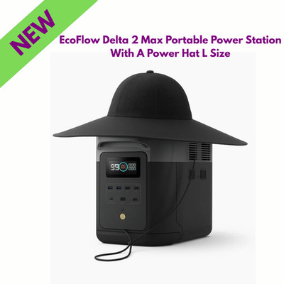 EcoFlow Delta 2 Max Portable Power Station With Qty 1 of Power Hat L Size