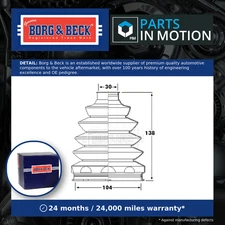 CV Joint Boot fits FIAT DUCATO 250 2.3D Front Outer 2006 on C.V. Driveshaft B&B