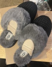 New 100 Authentic UGG Brand Women's Cozy Slippers Soft Knit Shoes, Charcoal