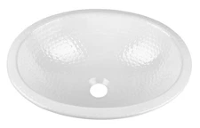 Bathroom Sink – 17-Inch Oval Drop In Bathroom Sink, Top Mount Hand Hammered C...