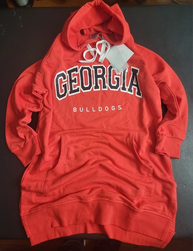 NWT Gameday Couture Georgia Bulldogs Raglan Hooded Sweatshirt Dress Size M