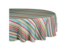 NWT Summer Stripe Outdoor Tablecloth 60" Round - Open Misce