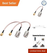 6'' Coaxial RF Cables: SMA Male to UHF SO-239 Female - Pack of 2 for Amplifiers