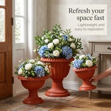 Plastic Urn Planter Flower Pots Outdoor Plants Wedding Decoration, outdoor pots