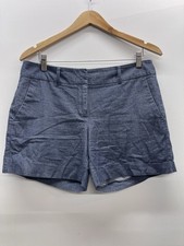 Ann Taylor Blue High-Rise Cotton Blend Shorts Size 4 Women's Summer Pockets