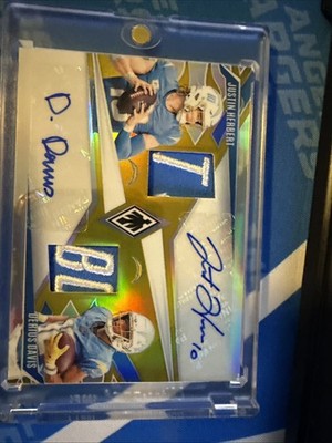 Justin Herbert Auto Darius Davis Auto 2024 Panini Phoenix /10 Bolt Up Patch!