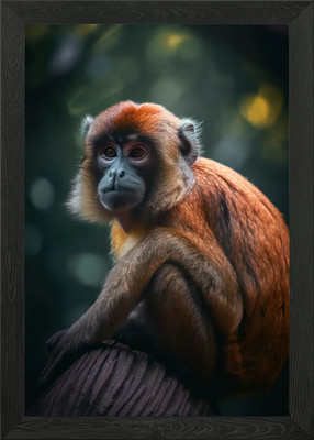 Freundlicher Affe gerahmtes Wandbild Poster Leinwanddruck Bild