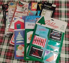 Lot of Vintage 1980s Christmas Gift Tags - 13 Sealed Packs, New Old Stock