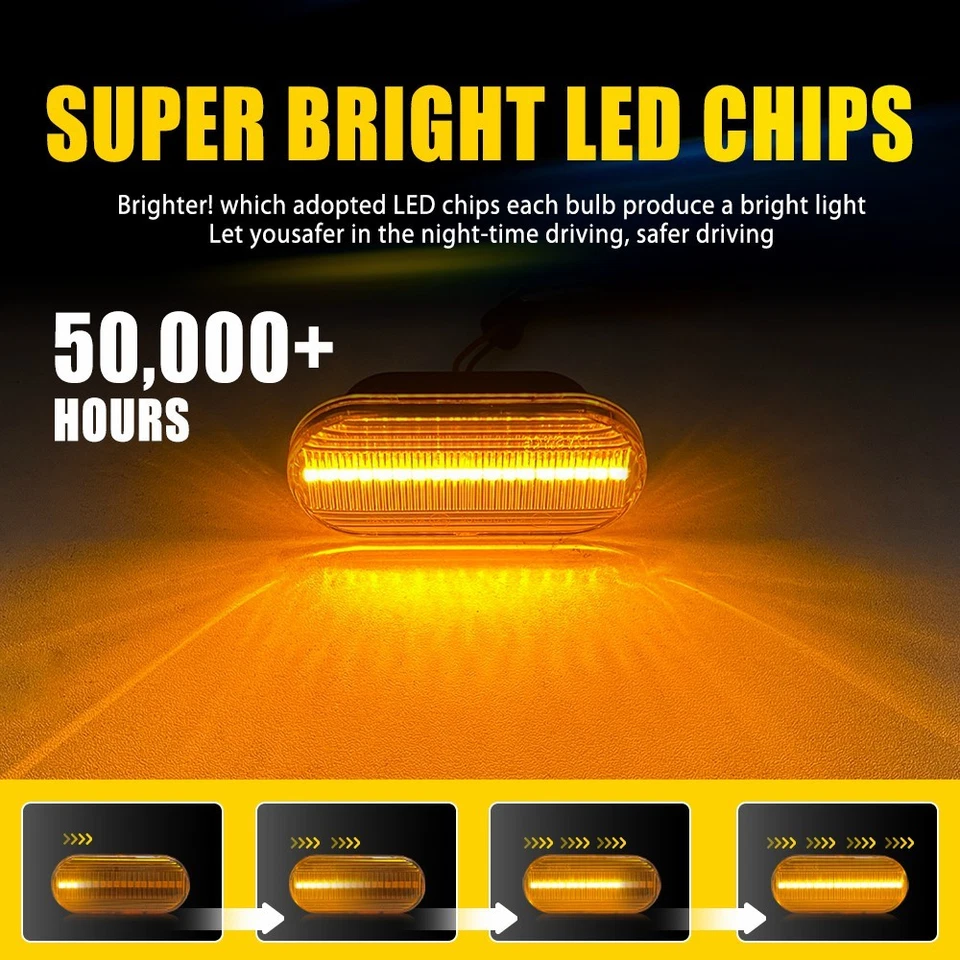 Switchback LED Side Sequential Marker Light For 1999-04 Volkswagen Passat 2-20x - Image 4 of 4